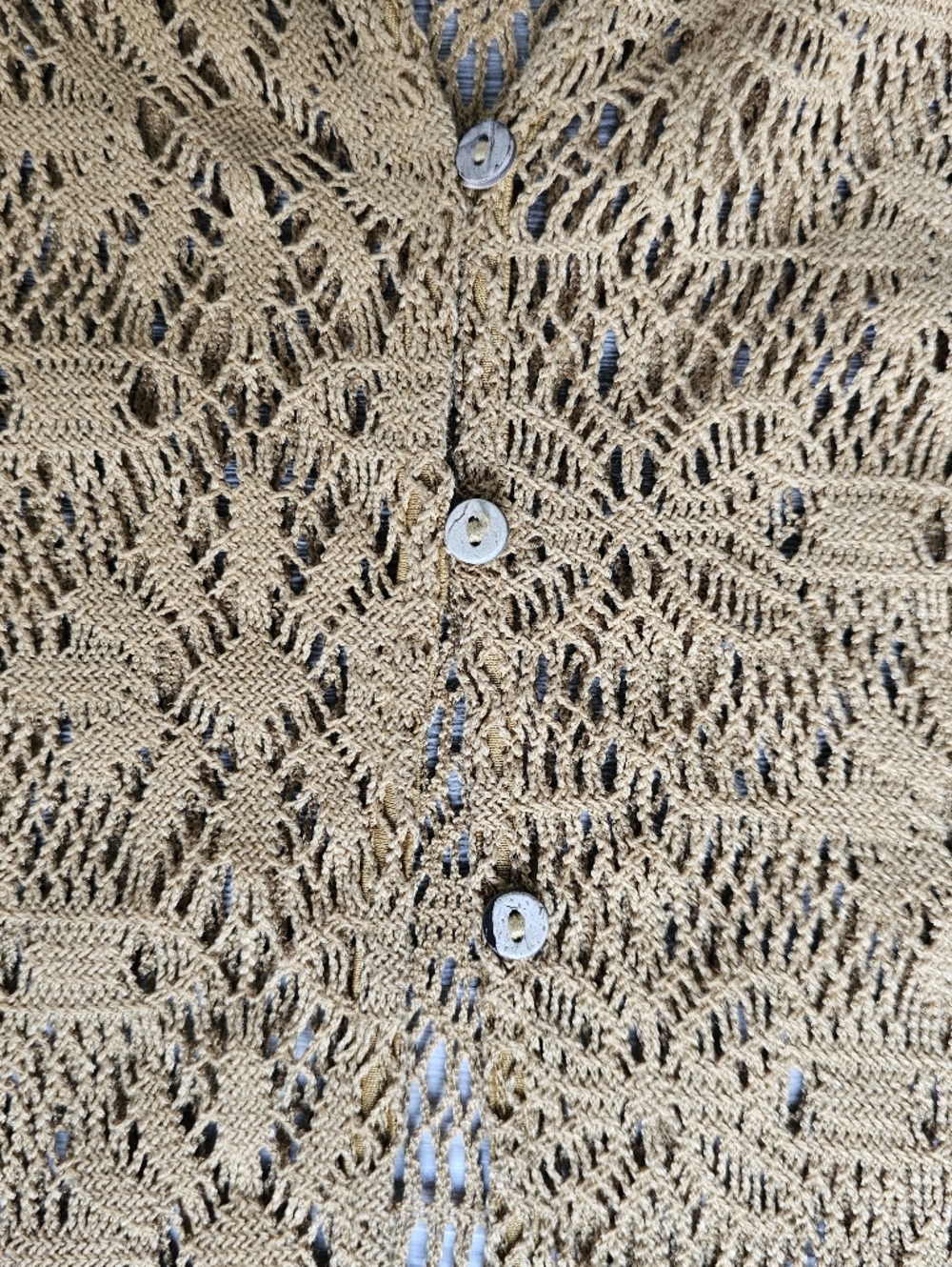 Maurices Open Crochet Cardigan in Mustard Gold - Picture 11 of 16